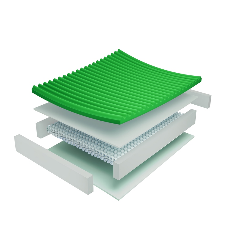 materasso singolo a molle insacchettate e 5cm memory foam athos | refibra - tencel™ 