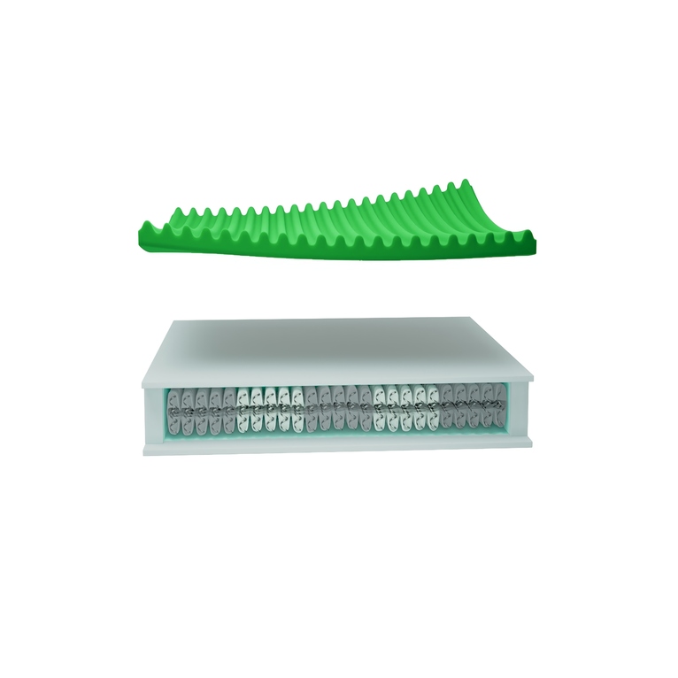 materasso singolo a molle insacchettate e 5cm memory foam athos | refibra - tencel™ 