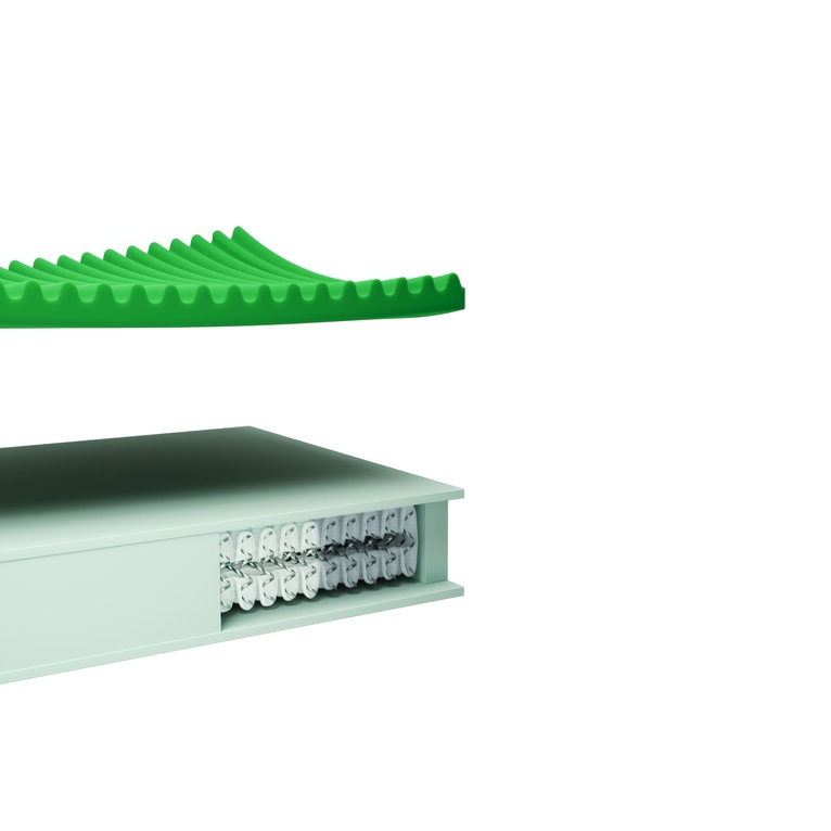 materasso singolo a molle insacchettate e 5cm memory foam athos | refibra - tencel™ 