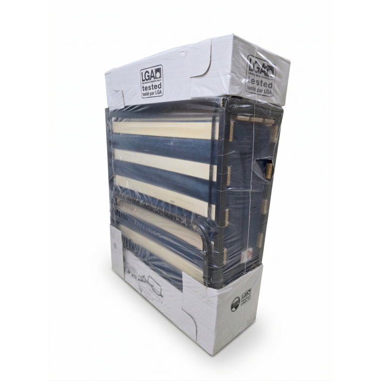 brandina pieghevole professionale 80x200 con 15 doghe e materasso h14 cm inverno/estate