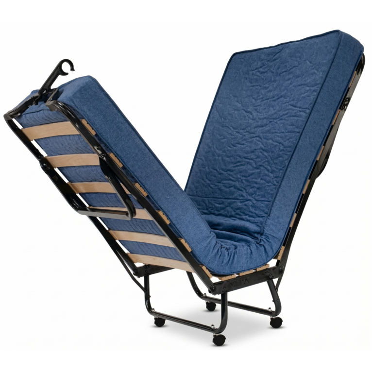 brandina pieghevole professionale 80x200 con 15 doghe e materasso h20 cm inverno/estate